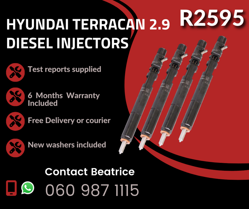 HYUNDAI TERRACAN 2.9 DIESEL INJECTORS FOR SALE WITH WARRANTY