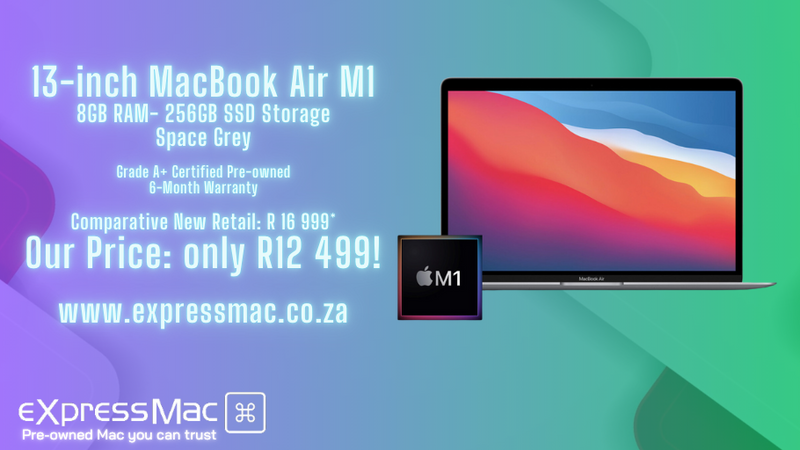 MacBook Air 13-inch M1–8GB RAM–250GB, Immaculate, Low Battery Cycles, 6-Month Warranty incl. DBV