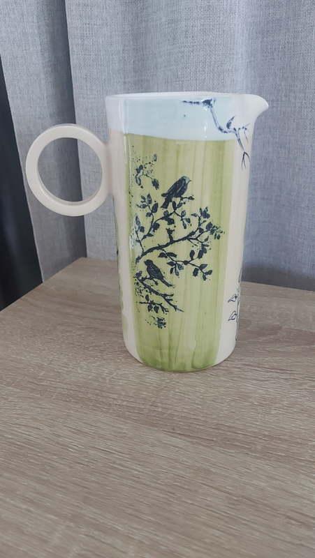Jug / Vase with Painted Bird Design