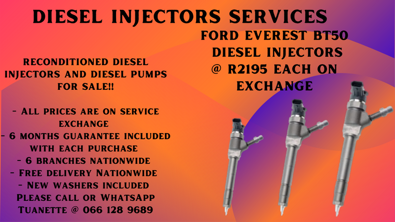 FORD EVEREST BT50 DIESEL INJECTORS  FOR SALE ON EXCHANGE OR TO RECON YOUR OWN