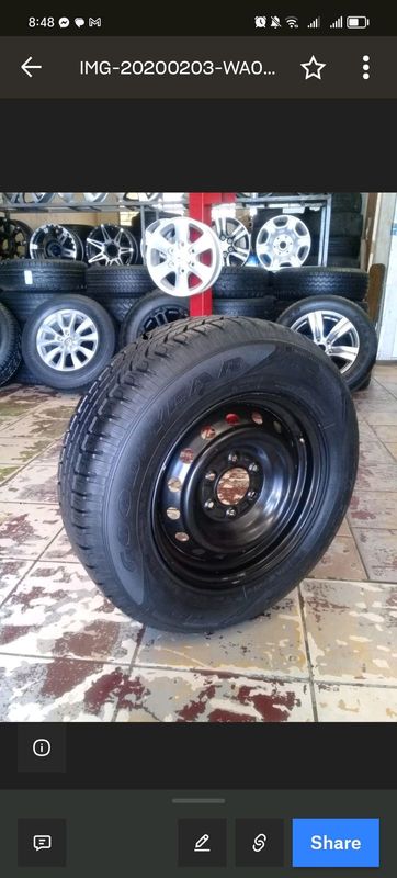 17 &#34;FORD RANGER STEEL RIM WITH TYRE FOR SPARE WHEEL