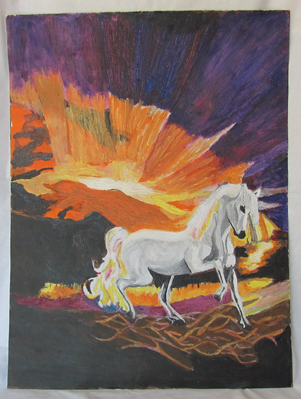 White Horse - Acrylic Painting - Unsigned