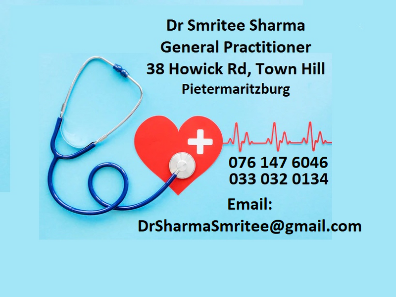 Dr Smritee Sharma, Medical Practitioner, 38 Howick Road, Town Hill, Pietermaritzburg