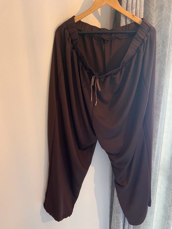 Brown wide leg pants