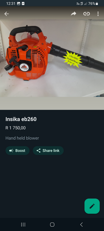INSIKA Eb260 blower forsale R1750