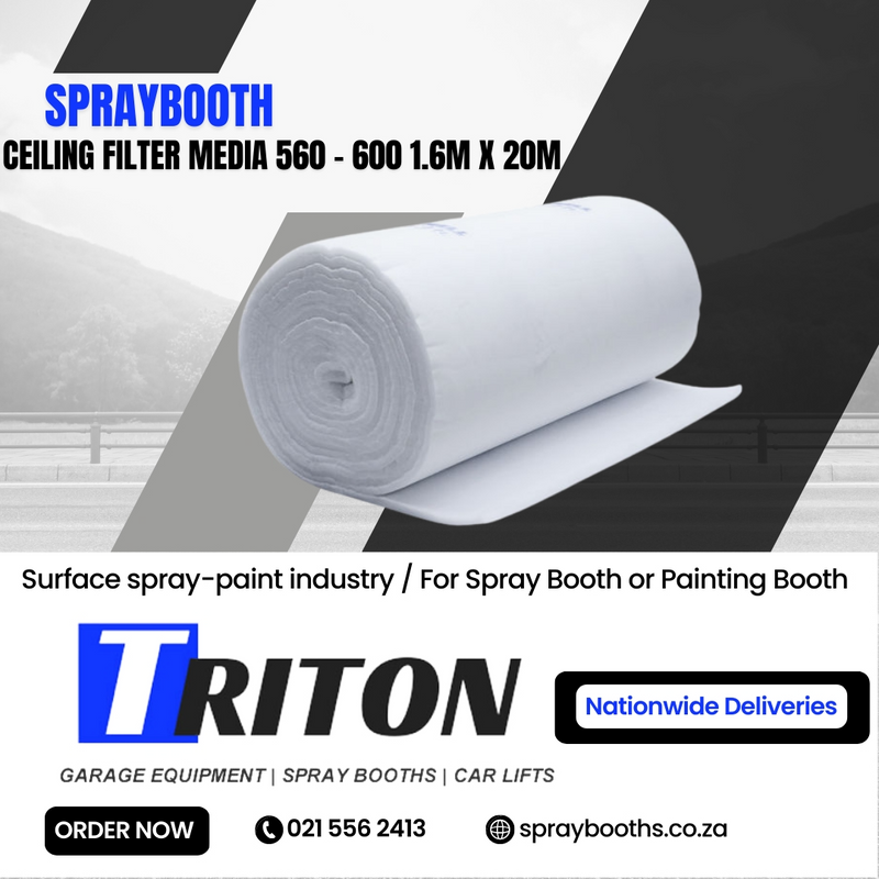 Spray Booth Ceiling Filter Media - Spray Booth Ceiling Filter Media 560-6001.6m x 20m .