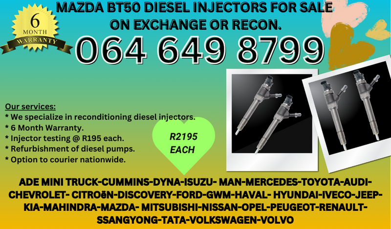 Mazda BT50 diesel injectors for sale on exchange