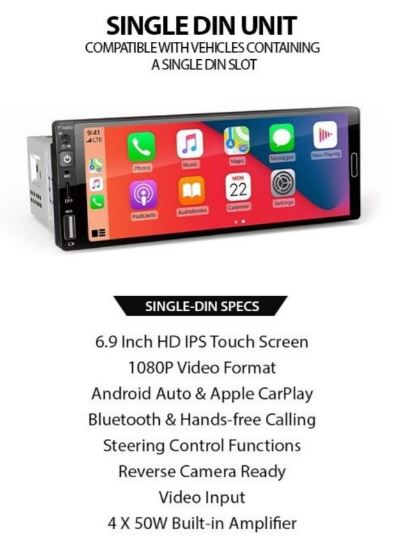 TT Audio 6.5 inch touch screen media player, android auto and apple car play. 4x50w not neg
