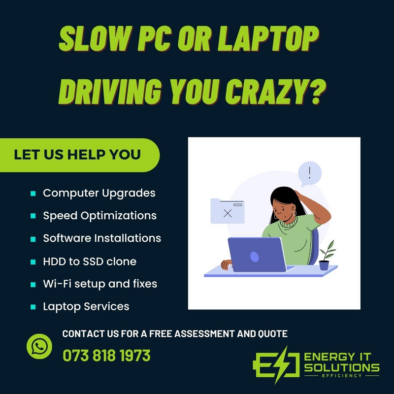 Computer Services and Repairs| Slow Laptop | Upgrades | WiFi Issues - Free Assessment