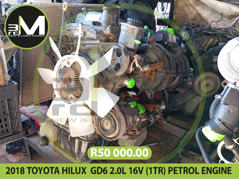 2018 TOYOTA HILUX GD6 2.0L16V(1TR) PETROL ENGINE R50,000 MV0708