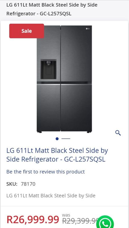 L g 611 lt matt black steel side by side refrigerator g c l257 s q s l