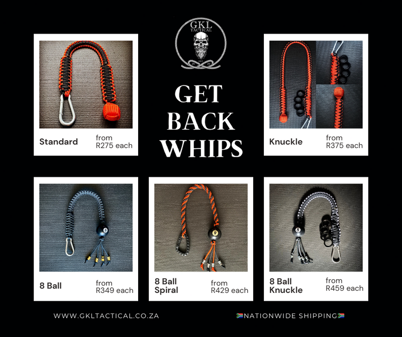Whips, zipper pulls, lanyards, bracelets &amp; more for sale