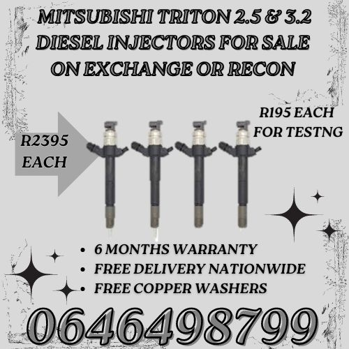 Mitsubishi Triton diesel injectors for sale on  we sell on exchange or recon