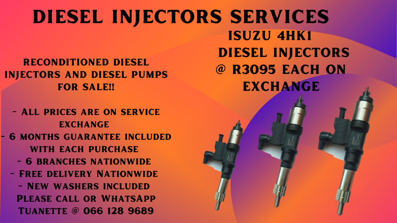 ISUZU 4HK1 DIESEL INJECTORS FOR SALE ON EXCHANGE OR TO RECON YOUR OWN