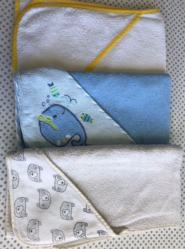 3x100% cotton baby hooded towels