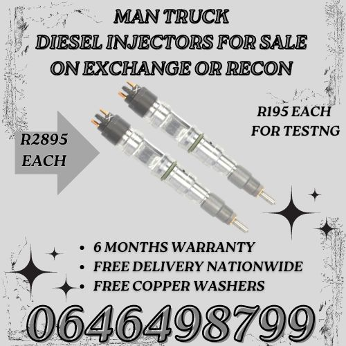 MAN Truck diesel injectors for sale on exchange 6 months warranty.