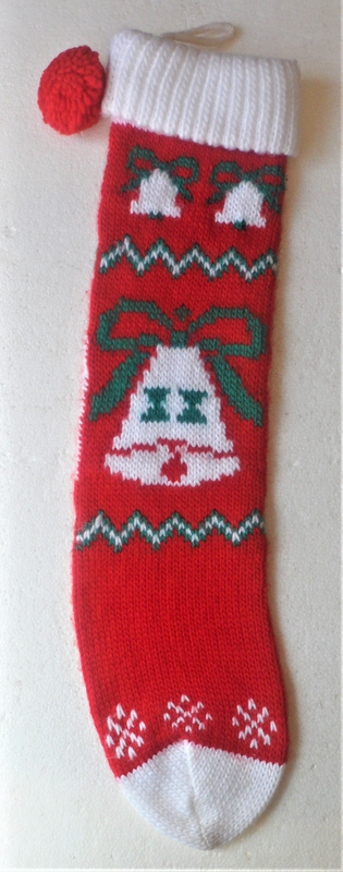 Vintage Knitted Fairisle Bell Design Christmas Stocking - Christmas Decoration