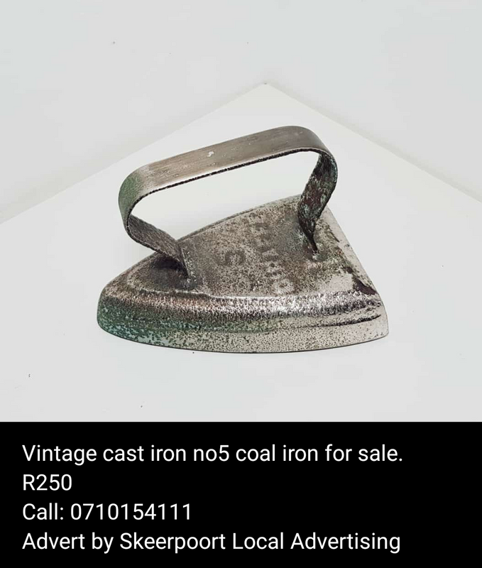 Vintage cast iron no5 coal iron for sale