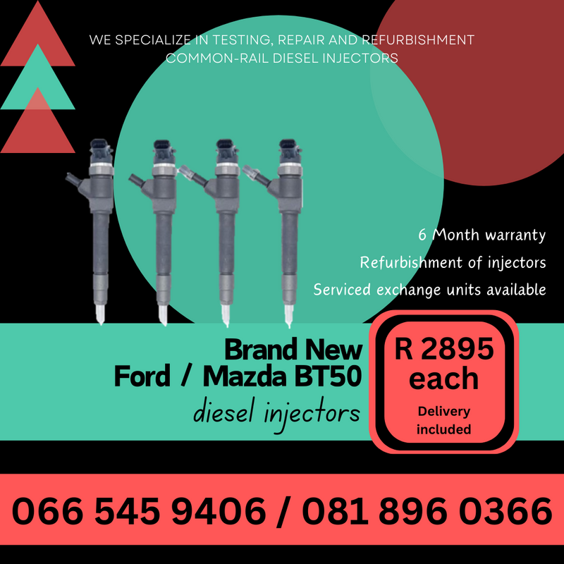 FORD / MAZDA BT50 3.0 DIESEL INJECTORS FOR SALE ON EXCHANGE WITH WARRANTY - BRAND NEW