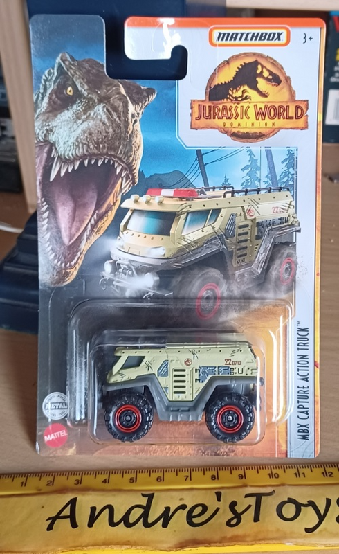 2021 Matchbox ~ Jurassic World ~ MBX Capture Action Truck ~ Mint on Long Card.