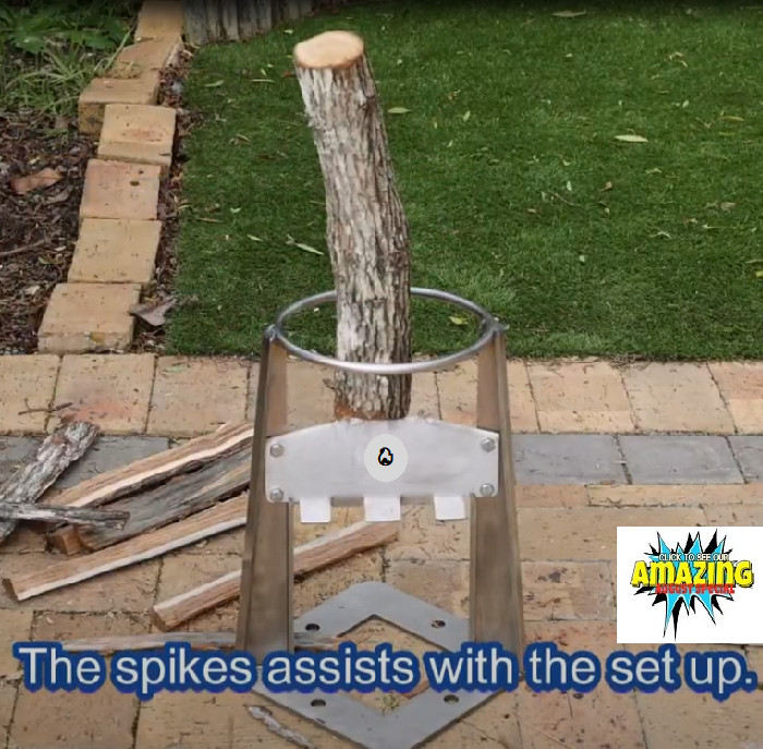 MAKE LIFE EASIER WITH THE STAINLESS-STEEL AXE-UP WOOD SLITTER.