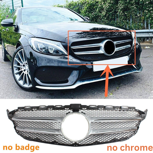 Mercedes W205 14-18 Main Grille NO CHROME NO BADGE – Second Hand