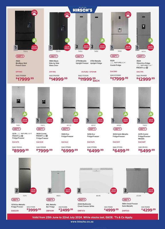 Defy fridges - view picture for pricing