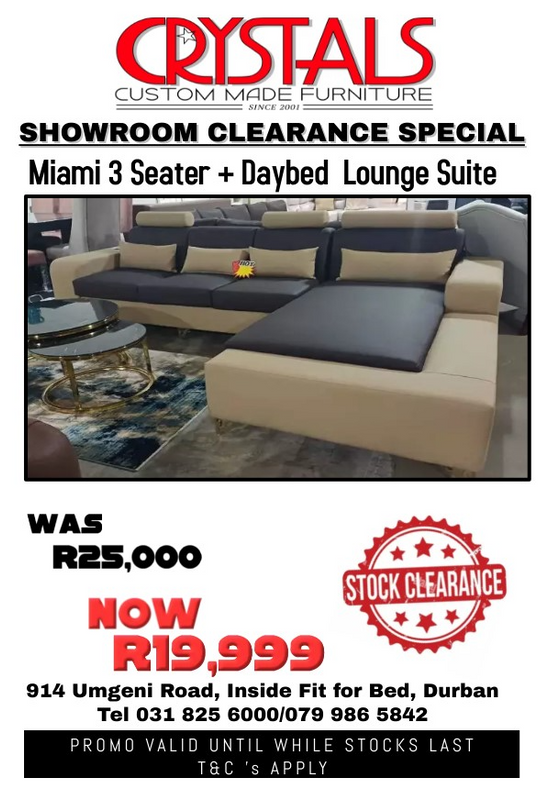 Exclusive Clearance of Selected Lounge Suites in Store - 914 Umgeni Road