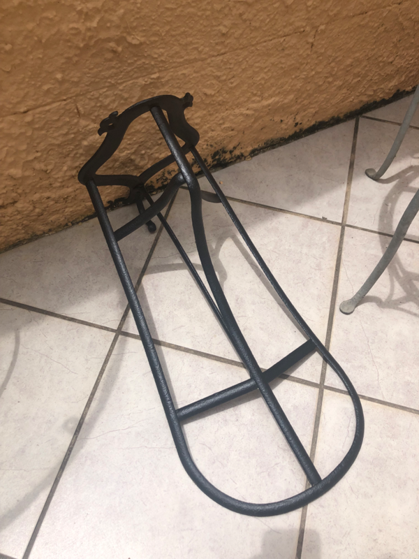 VICTORIAN C1900 IRON SADDLE RACK FROM  HORSE STABLES