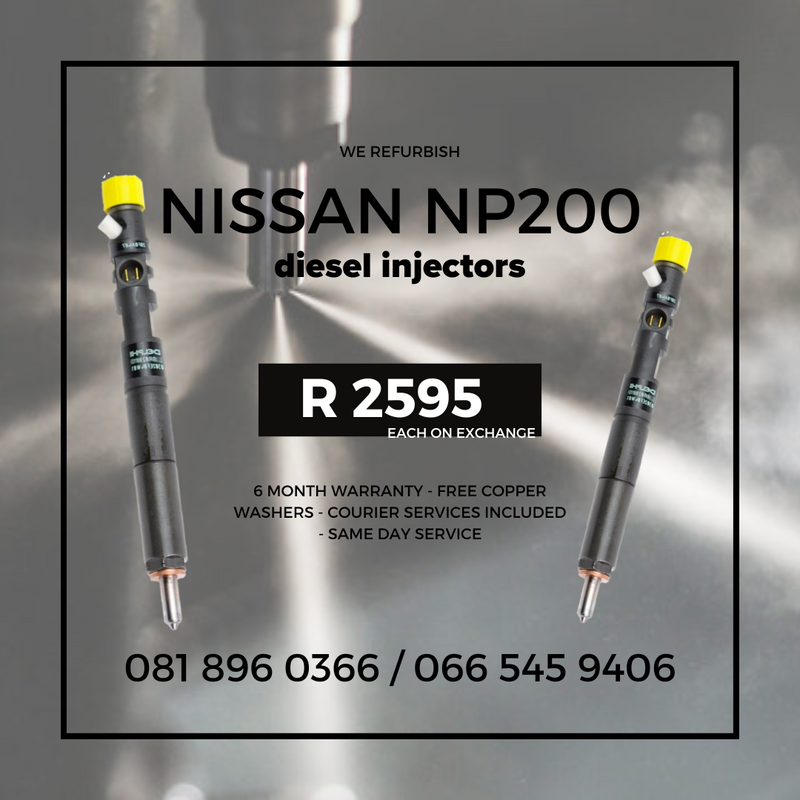 NISSAN NP200 DIESLE INJECTORS FOR SALE WITH WARRANTY
