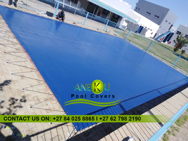 STRONG PVC SWIMMING POOL COVER FOR ALUMINIUM POLES, HOOKS AND LATCHES