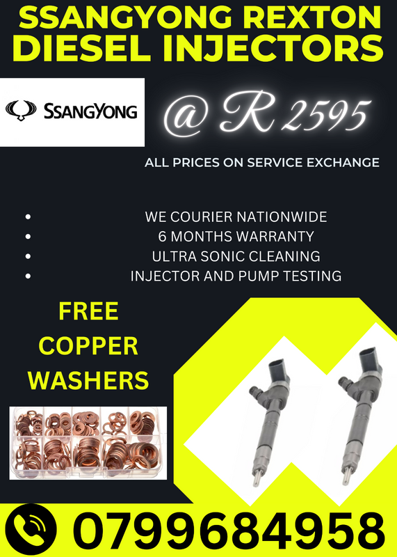 SSANGYONG REXTON DIESEL INJECTORS/ FREE COPPER WASHERS