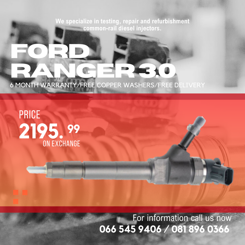 FORD RANGER 3.0 DIESEL INJECTORS FOR SALE ON EXCHANGE WITH WARRANTY