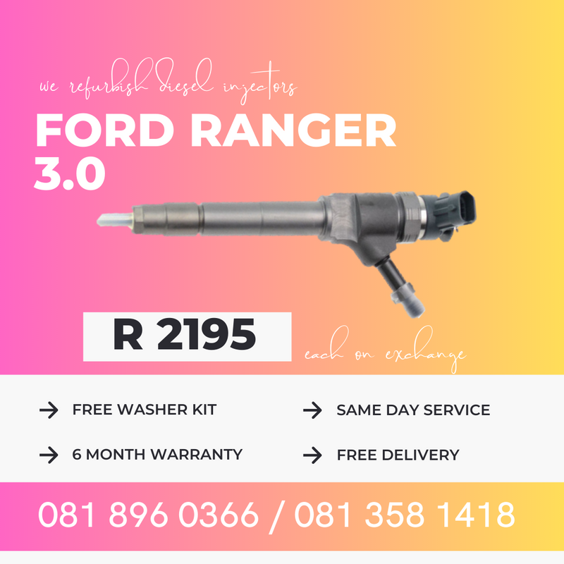 FORD RANGER 3.0 BT50 DIESEL INJECTORS FOR SALE WITH WARRANTY