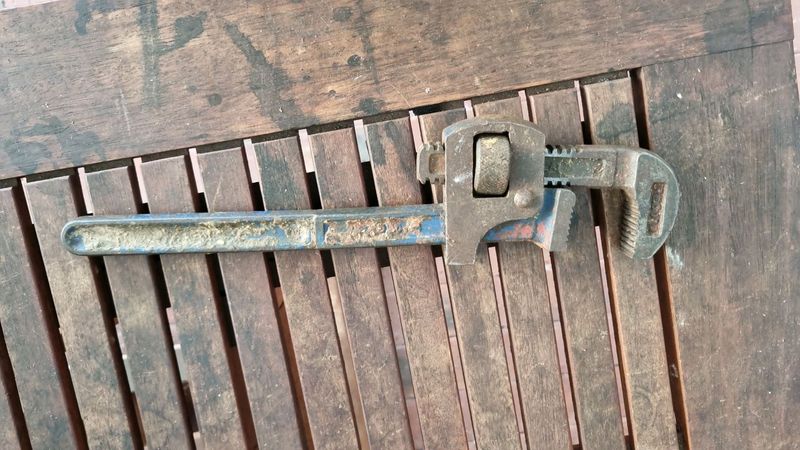 Record vintage pipe wrench for sale.