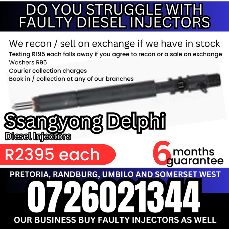 Ssangyong Delphi diesel injectors for sale