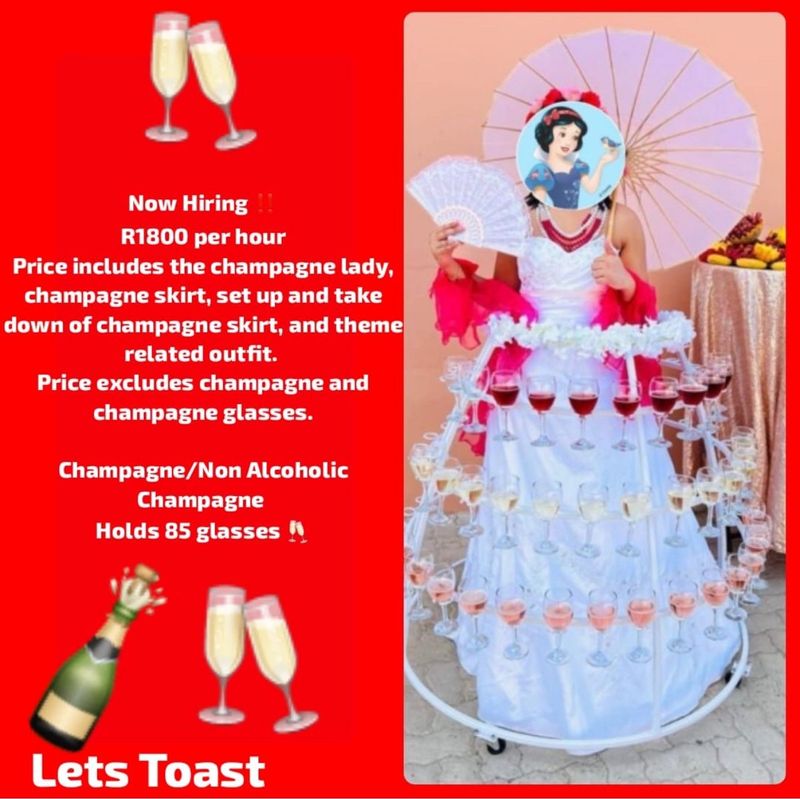 Champagne Dress Lady for hire