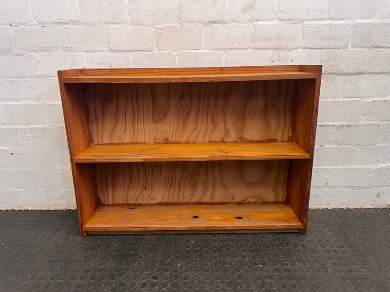 Brown Wooden Two Tier Bookshelf-
