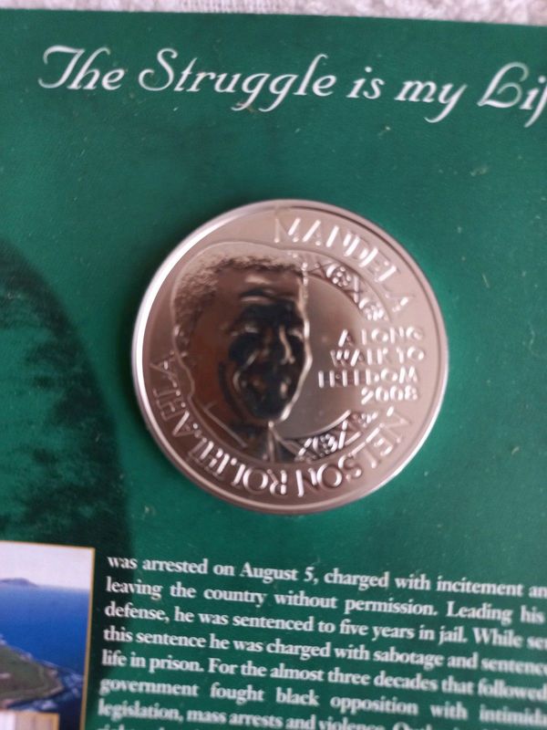 Nelson Mandela Commemorative Medal  coin for  sale.