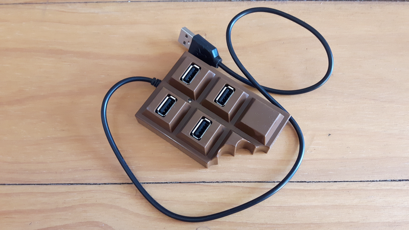 4-port USB hub chocolate slab style
