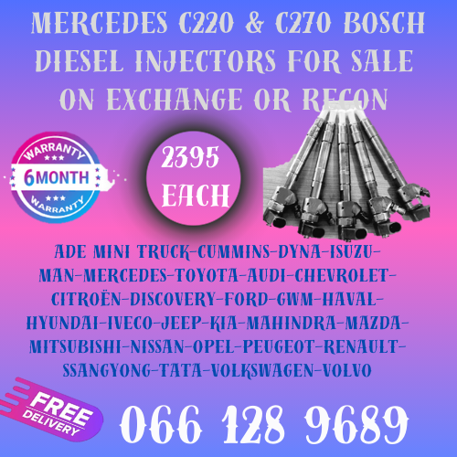 MERCEDES C220 &amp; C270 BOSCH DIESEL INJECTORS FOR SALE ON EXCHANGE WITH FREE COPPER WASHERS