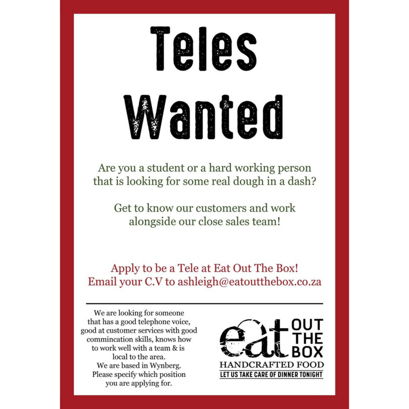 Tele phone operator for a takeaway restaurant