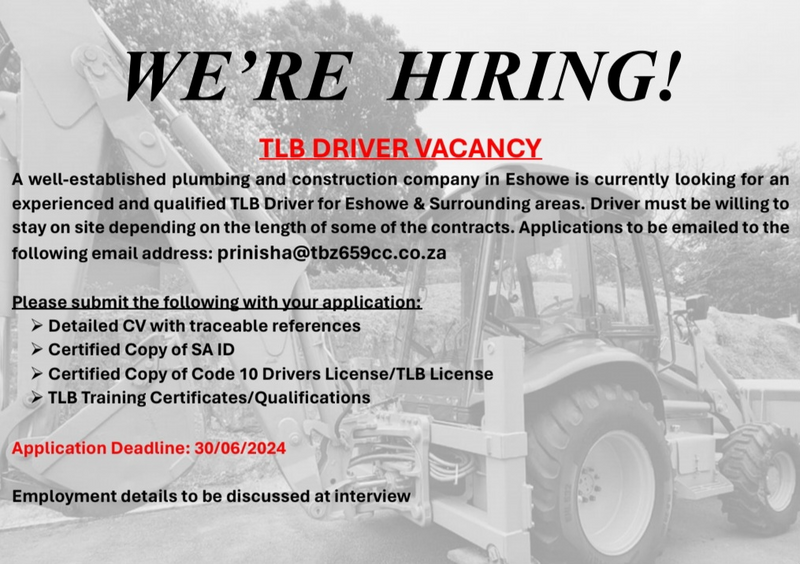 TLB Driver Vacancy