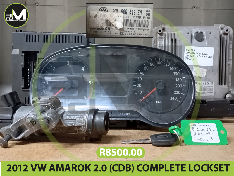 2012 VW AMAROK 2.0 (CDB) COMPLETE LOCKSET R8500 MV0723