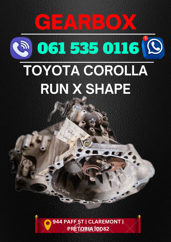 Toyota corolla run x shape gearbox R3500 WhatsApp me today 0636348112