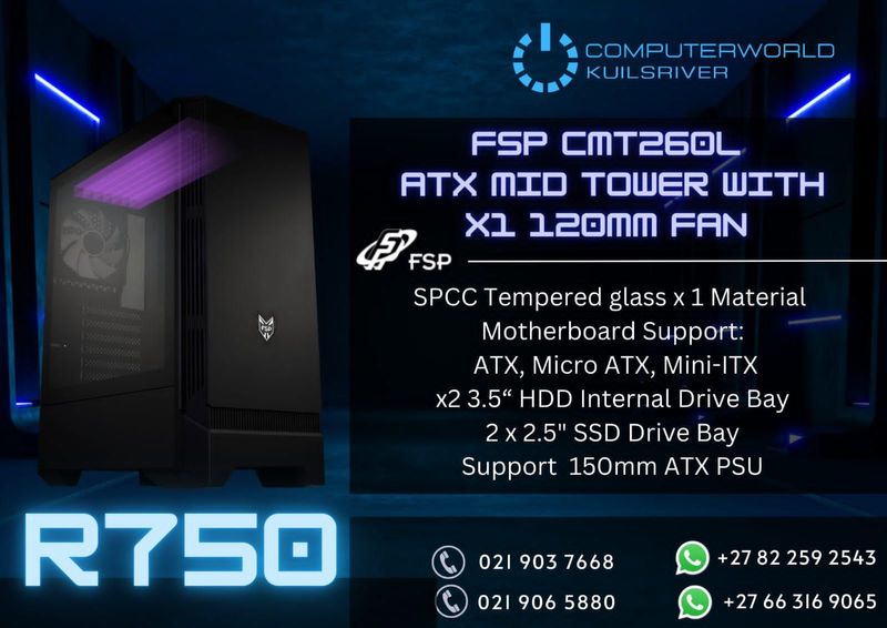 Fsp CMT26L ATX mid tower with x1 120mm fan