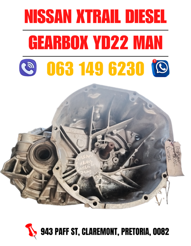Nissan xtrail diesel yd22 manual gearbox R8000 Call or WhatsApp me 063 149 6230