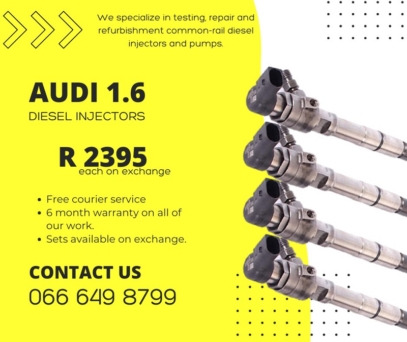 Audi 1.6 diesel injectors for sale on exchange or we can recon - 6 months warranty