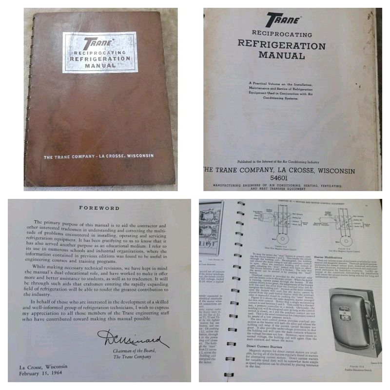 Vintage 1964 Trane Reciprocating Refrigeration Manual