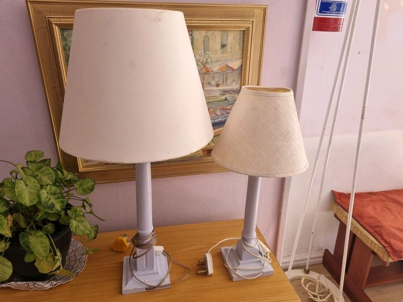 Wooden 2 lamps with shade both for R250